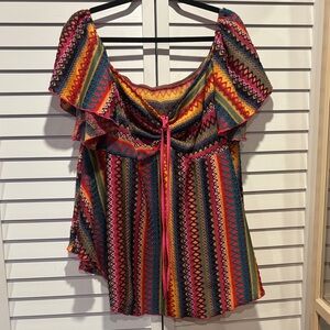 SHEIN Colorful Zigzag Blouse